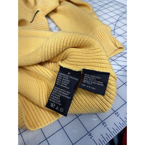 Vintage Nautica Sweater Mens Large Yellow Long Sleeve Crew Neck Cotton Pullover - Picture 4 of 8
